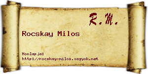 Rocskay Milos névjegykártya